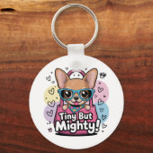 Tiny but Mighty Chihuahua Keychains & Lanyards Schlüsselanhänger (Vorderseite)
