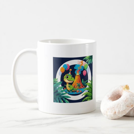 Tiny but Mighty – Editable Dinosaur Mug Kaffeetasse (Mit Donut)