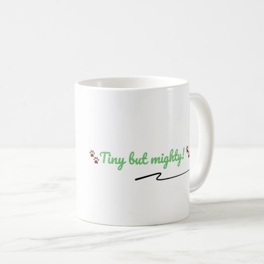 Tiny but Mighty – Editable Dinosaur Mug Kaffeetasse (VorderseiteRechts)