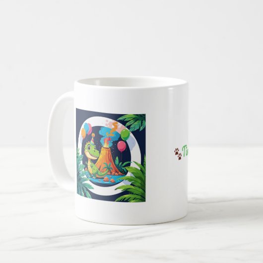 Tiny but Mighty – Editable Dinosaur Mug Kaffeetasse (Vorderseite Links)