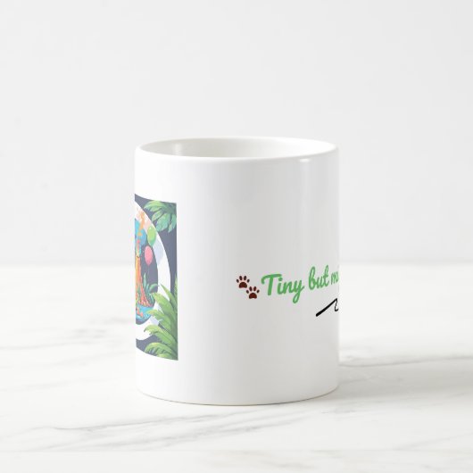 Tiny but Mighty – Editable Dinosaur Mug Kaffeetasse (Mittel)
