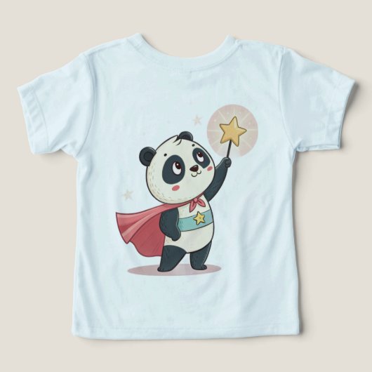 Tiny but Mighty – Superhero Panda Holding a Star  (Design Rückseite)