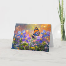 Tiny Butterfly On Wildblumen bei Sunrise