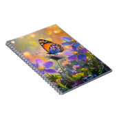 Tiny Butterfly On Wildblumen bei Sunrise Notizblock (Rechte Seite)