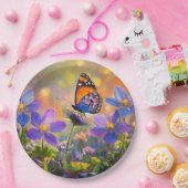 Tiny Butterfly On Wildblumen bei Sunrise Pappteller (Party)