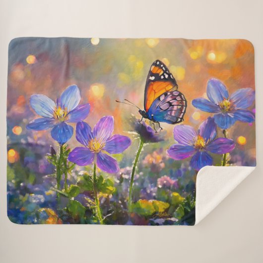 Tiny Butterfly On Wildblumen bei Sunrise Sherpadecke (Vorderseite (Horizontal))