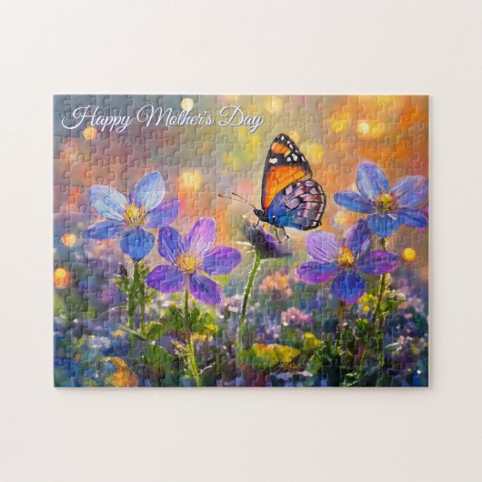 Tiny Butterfly On Wildflowers Mother's Day Puzzle (Horizontal)