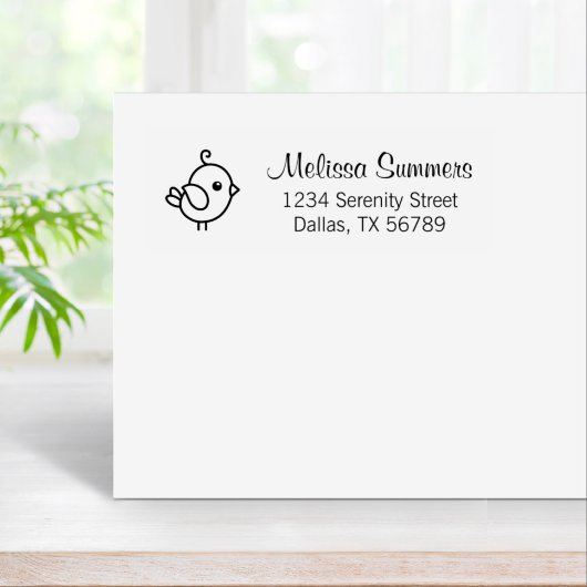 Tiny Cartoon Bird-Adresse Gummistempel