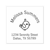 Tiny Cartoon Bird Arch Address Permastempel (Design)