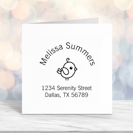 Tiny Cartoon Bird Arch Address Permastempel