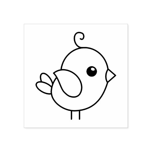 Tiny Cartoon Bird Gummistempel (Prägung)
