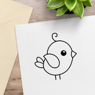 Tiny Cartoon Bird Gummistempel