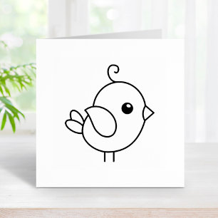 Tiny Cartoon Bird Gummistempel