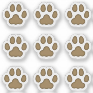 Tiny Cat Paw druckt Brown Animal Tracks Stickers Aufkleber