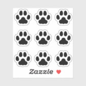 Tiny Cat Paw druckt schwarze Tierspuren als Sticke Aufkleber (Blatt)