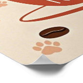 Tiny Cat Pfoten und Kaffeebohnen Poster (Ecke)
