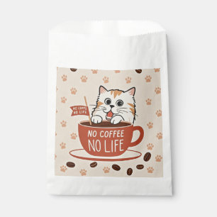 Tiny Cat Pfoten und Kaffeebohnen Poster Geschenktütchen