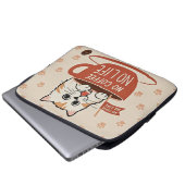 Tiny Cat Pfoten und Kaffeebohnen Poster Laptopschutzhülle (Vorne Knopf)