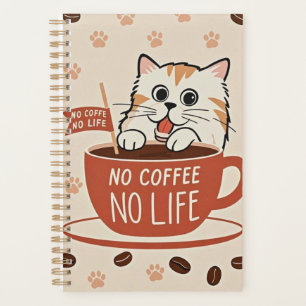Tiny Cat Pfoten und Kaffeebohnen Poster Planer