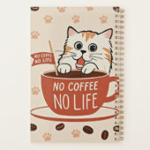 Tiny Cat Pfoten und Kaffeebohnen Poster Planer (Rückseite)