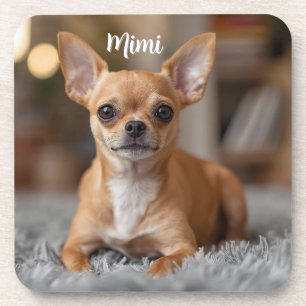 Tiny Chihuahua Personalisiert Beverage Coaster Set Getränkeuntersetzer