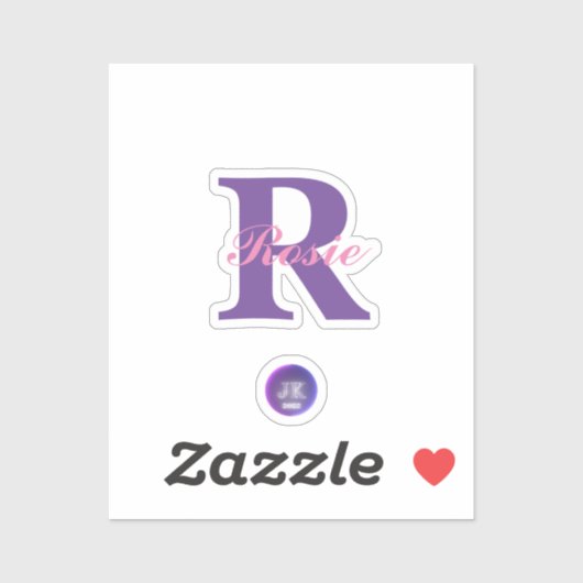 Tiny Clear Vinyl Sticker Monogram Name JK 2022 (Blatt)