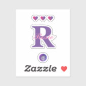 Tiny Clear Vinyl Stickers Monogram Name JK 2022 Aufkleber (Blatt)