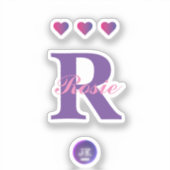 Tiny Clear Vinyl Stickers Monogram Name JK 2022 Aufkleber (Vorderseite)