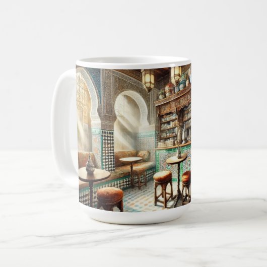 Tiny Coffeeshop in Fez Marokko Kaffeetasse (Vorderseite Links)