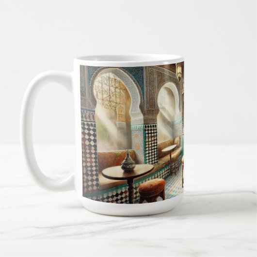 Tiny Coffeeshop in Fez Marokko Kaffeetasse (Links)
