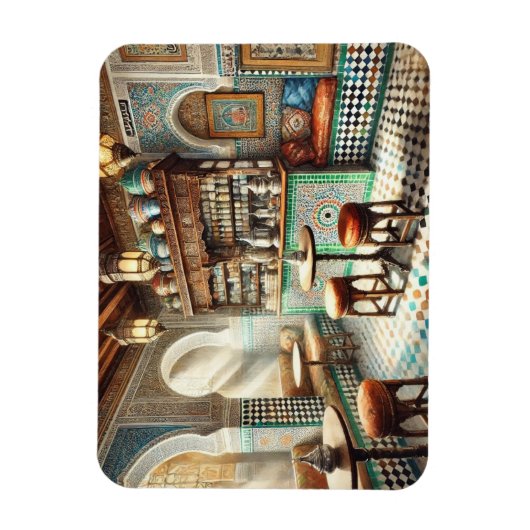 Tiny Coffeeshop in Fez Marokko Magnet (Vertikal)