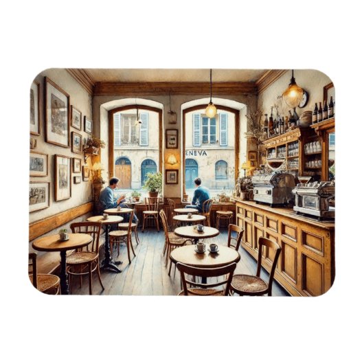 Tiny Coffeeshop in Genf Schweiz Magnet (Horizontal)