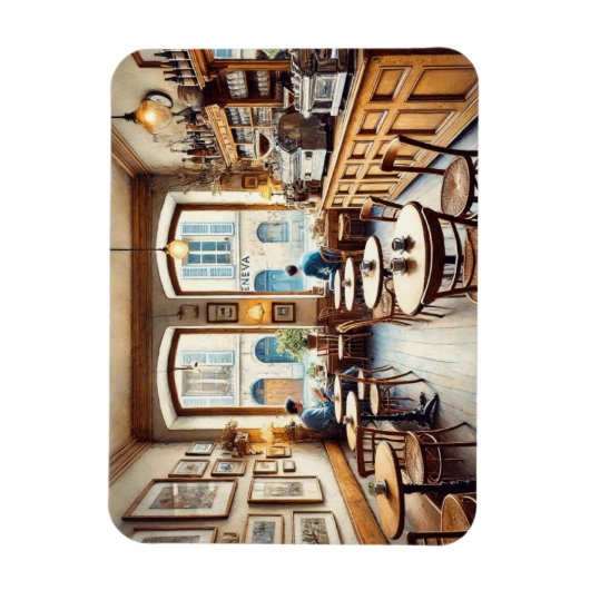 Tiny Coffeeshop in Genf Schweiz Magnet (Vertikal)