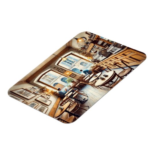 Tiny Coffeeshop in Genf Schweiz Magnet (Linke Seite)