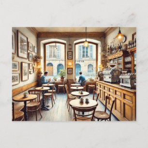 Tiny Coffeeshop in Genf Schweiz Postkarte