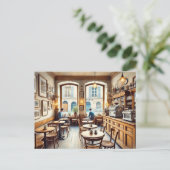 Tiny Coffeeshop in Genf Schweiz Postkarte (Stehend Vorderseite)