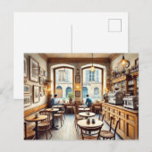 Tiny Coffeeshop in Genf Schweiz Postkarte (Vorne/Hinten)