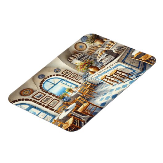 Tiny Coffeeshop in Santorini Magnet (Linke Seite)