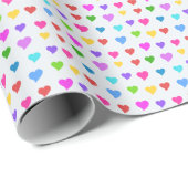 Tiny Colorful Flirty Hearts Pattern Geschenkpapier (Rolleneckpunkt)