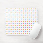 Tiny Colorful Hearful Pattern Pink Blau Gelb Mousepad (Mit Mouse)