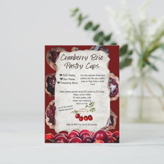 Tiny Cranberry Pstry Appetizers Postkarte (Stehend Vorderseite)