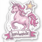 Tiny Custom Cut Vinyl Stickers Unicorn und die in Aufkleber (Vorderseite)