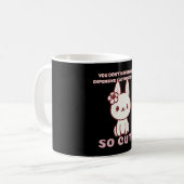 Tiny Cute pink Cat Rabbit Dog with flower for cute Kaffeetasse (Vorderseite Links)