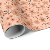 Tiny cute pink red brown cream pattern geschenkpapier (Rolleneckpunkt)
