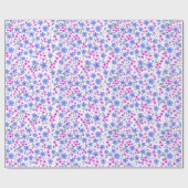 Tiny cute white blue pink floral pattern geschenkpapier (Flach)