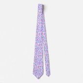 Tiny cute white blue pink floral pattern krawatte (Vorderseite)