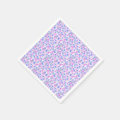 Tiny cute white blue pink floral pattern serviette (Ecke)