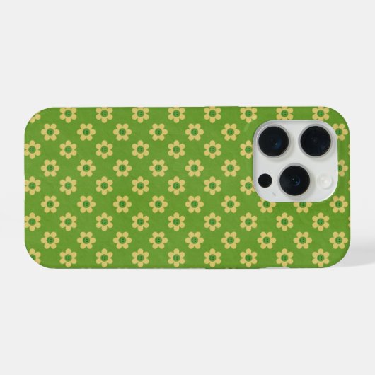 Tiny daisies ,happy face, mid green Phone Case iPhone Hülle (Rückseite (Horizontal))