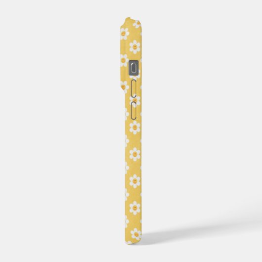 Tiny Daisies,  happy faces in yellow Phone Case iPhone Hülle (Linke Seite)