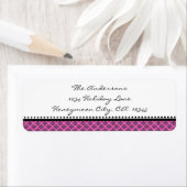 Tiny Damask Black & Bright Pink Address Labels (Insitu)